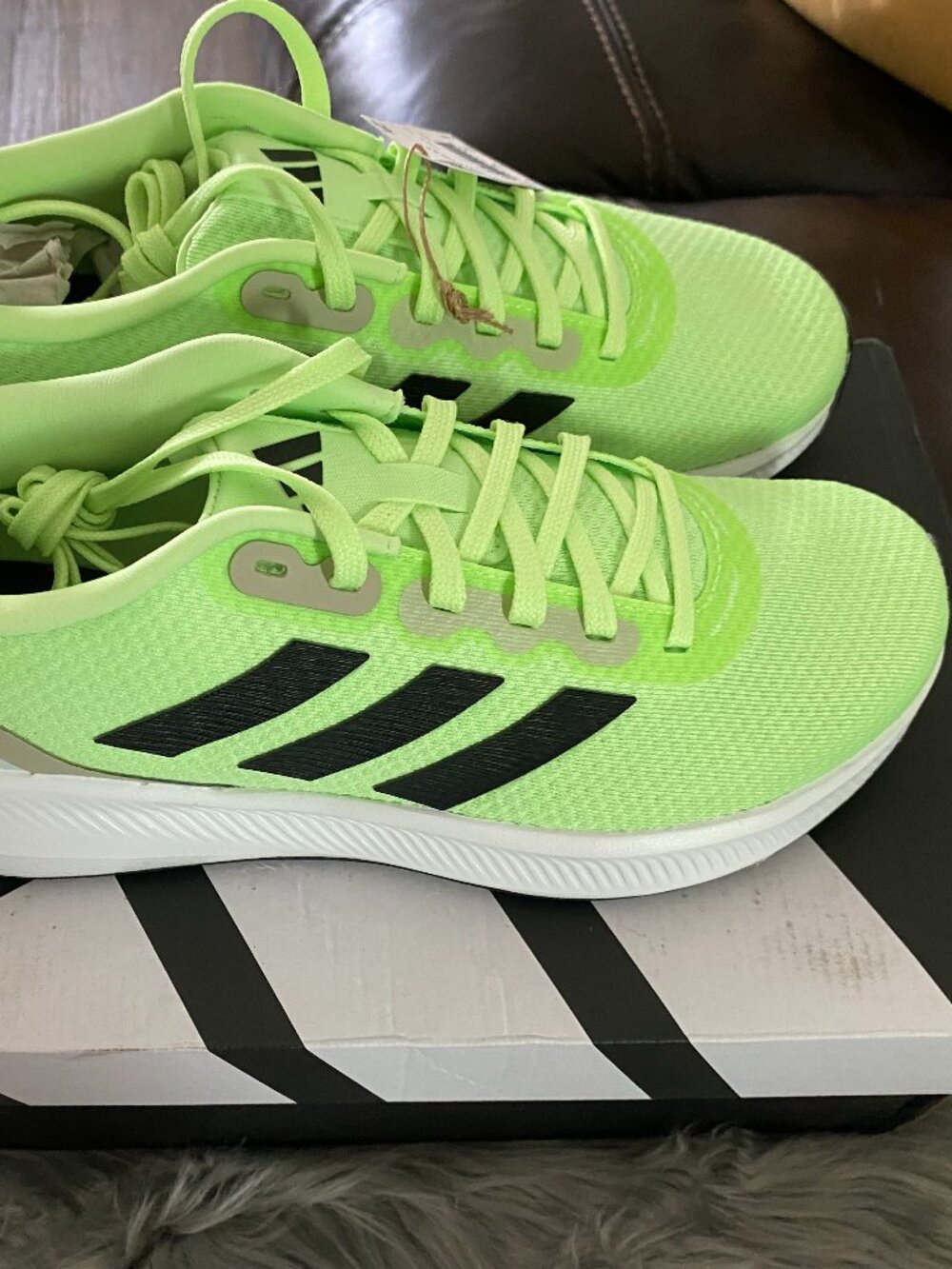 Adidas Run Falcon 3.0 Men's Sneakers – Neon Green/Black – Size